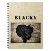 Cute Rustic Dog Puppy Photo met naam Notitieboek (Voorkant)
