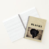 Cute Rustic Dog Puppy Photo met naam Notitieboek (Binnen)