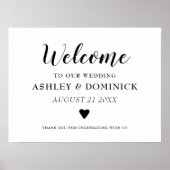 Cute Rustic Elegant Calligraphy Welcome Wedding Poster (Voorkant)