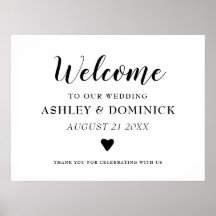 Cute Rustic Elegant Calligraphy Welcome Wedding
