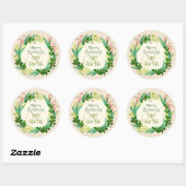 Cute Rustic Elegant  Green Merry kerst Ronde Sticker (Vel)