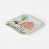 Cute Rustic Farm Animals Barnyard Baby Showe Papieren Bordje (Gebogen)