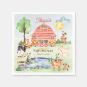 Cute Rustic Farm Animals Barnyard Baby shower Servet (Voorkant)