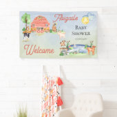 Cute Rustic Farm Animals Barnyard Baby shower Spandoek (Insitu)