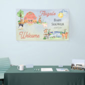 Cute Rustic Farm Animals Barnyard Baby shower Spandoek (Beurs)