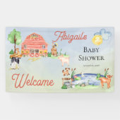 Cute Rustic Farm Animals Barnyard Baby shower Spandoek (Horizontaal)