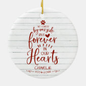 Cute Rustic Farmhouse Cat of Dog Pet Memorial Red Keramisch Ornament (Achterkant)