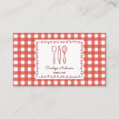 Cute Rustic Farmhouse Gingham Chef Visitekaartje (Voorkant)