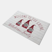 Cute Rustic Faux Wood Kerstfamilie Gnomes Deurmat (Schuin)