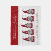 Cute Rustic Faux Wood Kerstfamilie Gnomes Fleece Deken (Voorkant)