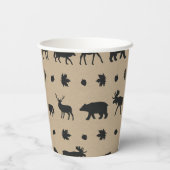 Cute Rustic Flannel Camping Birthday Party Papieren Bekers (Achterkant)