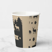 Cute Rustic Flannel Camping Birthday Party Papieren Bekers (Links)