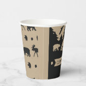 Cute Rustic Flannel Camping Birthday Party Papieren Bekers (Rechts)