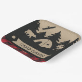 Cute Rustic Flannel Camping Birthday Party Papieren Bordje (Gebogen)