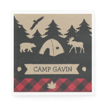 Cute Rustic Flannel Camping Birthday Party