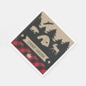 Cute Rustic Flannel Camping Birthday Party Servet (Hoek)