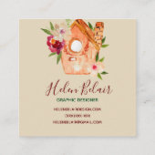 Cute rustic floral bird house visitekaartje (Achterkant)