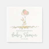 Cute Rustic Floral Bunny Baby shower Servet (Voorkant)