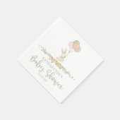 Cute Rustic Floral Bunny Baby shower Servet (Hoek)