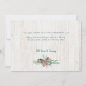 Cute Rustic Floral Merry kerst Typografie Feestdagenkaart (Achterkant)