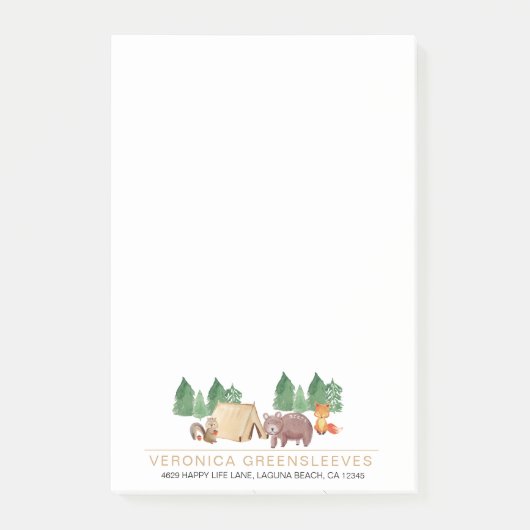 Cute Rustic Forest Woodland Animal Post-it® Notes (Voorkant)