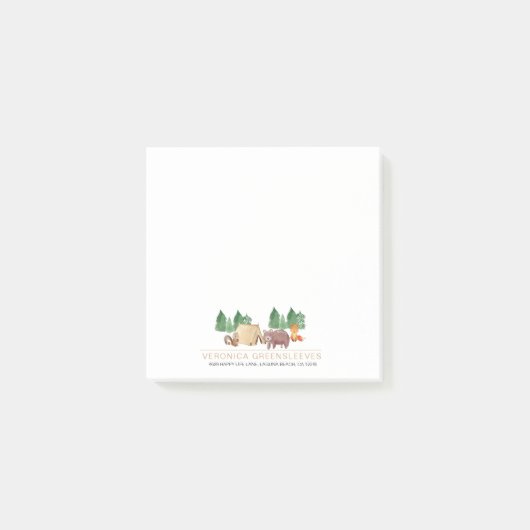 Cute Rustic Forest Woodland Animal Post-it Notes (Voorkant)