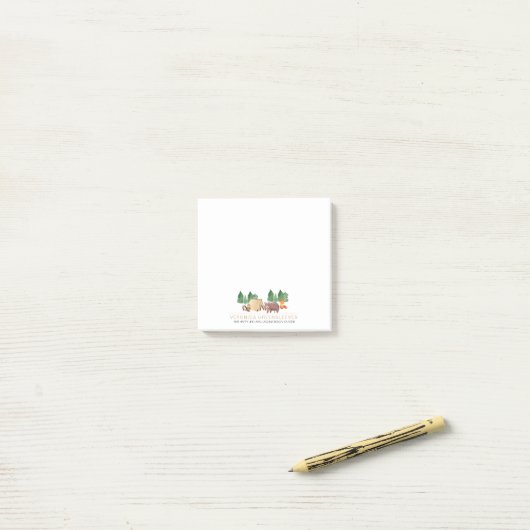 Cute Rustic Forest Woodland Animal Post-it Notes (Op bureau)