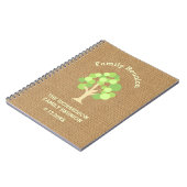 Cute Rustic Green Tree and Burlap Family Reunion Notitieboek (Linkerzijde)