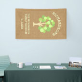 Cute Rustic Green Tree and Burlap Family Reunion Spandoek (Beurs)