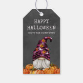 Cute Rustic Halloween Gnome Gift Label Cadeaulabel (Voorkant)