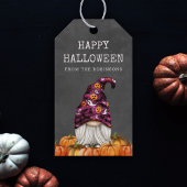 Cute Rustic Halloween Gnome Gift Label Cadeaulabel