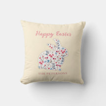 Cute Rustic Happy Paast Flower Rabbit Pink Pset