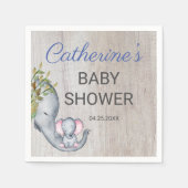 Cute Rustic June Elephant Boy Baby shower Servet (Voorkant)