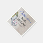 Cute Rustic June Elephant Boy Baby shower Servet (Hoek)