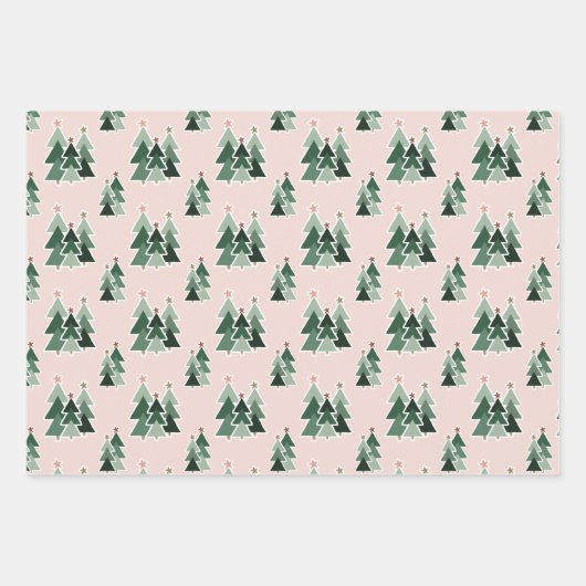 Cute Rustic-kerstbomen Inpakpapier Vel (Voorkant 2)