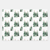 Cute Rustic-kerstbomen Inpakpapier Vel (Voorkant)