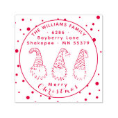 Cute Rustic/Kerstgnomen/Sneeuwadres Zelfinktende Stempel (Design)