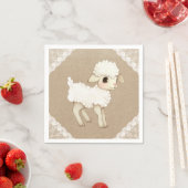 Cute Rustic Lamb Baby shower Paper Napkin Servet (Insitu)