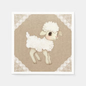 Cute Rustic Lamb Baby shower Paper Napkin Servet (Voorkant)
