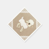 Cute Rustic Lamb Baby shower Paper Napkin Servet (Hoek)