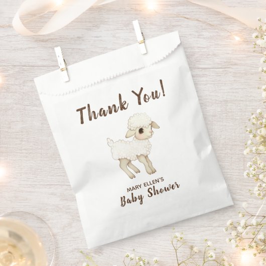 Cute Rustic Lamb Baby shower Party Favor Bags Bedankzakje (Geknipt)
