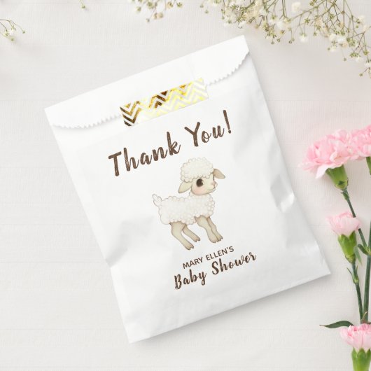 Cute Rustic Lamb Baby shower Party Favor Bags Bedankzakje (Gezegeld)