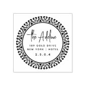 Cute Rustic Laurel Foliage Circular Return Address Rubberstempel (Afrduk)
