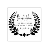 Cute Rustic Laurel Foliage Circular Return Address Rubberstempel (Afrduk)
