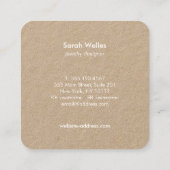 Cute Rustic Leaves Creative Designer Kraft Square Vierkante Visitekaartje (Achterkant)