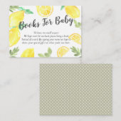 Cute rustic lemon baby shower books for baby card informatiekaartje (Voorkant / Achterkant)
