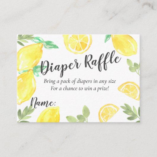 Cute rustic lemon babydouche-kaartje informatiekaartje (Voorkant)