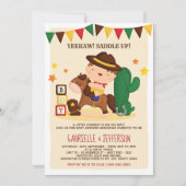 Cute Rustic Little Cowboy Baby shower Theme Kaart (Voorkant)
