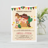 Cute Rustic Little Cowgirl Baby shower Theme Kaart (Staand voorkant)