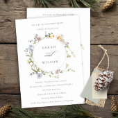 Cute Rustic Meadow Floral Wreate Verloving Kaart